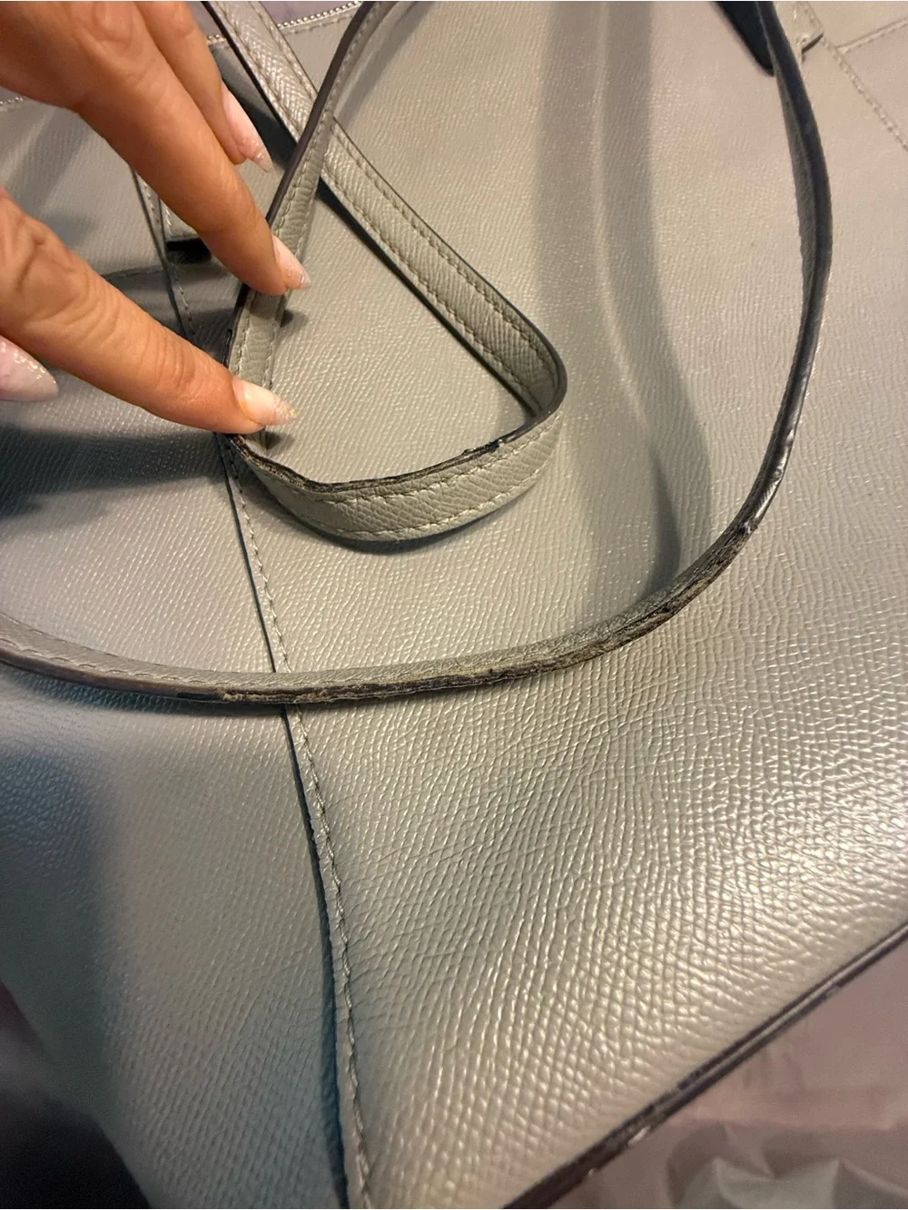 Michael Michael Kors EAST WEST JET SET SAFFIANO TOP ZIP TOTE Grey Leather